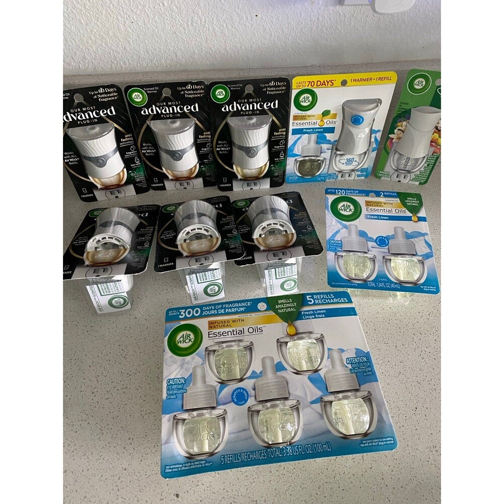 Brand new air wick refill and plug ins bundle set linen fresh